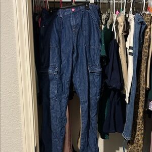 Guess Blue Denim Jeans with Pink Accents